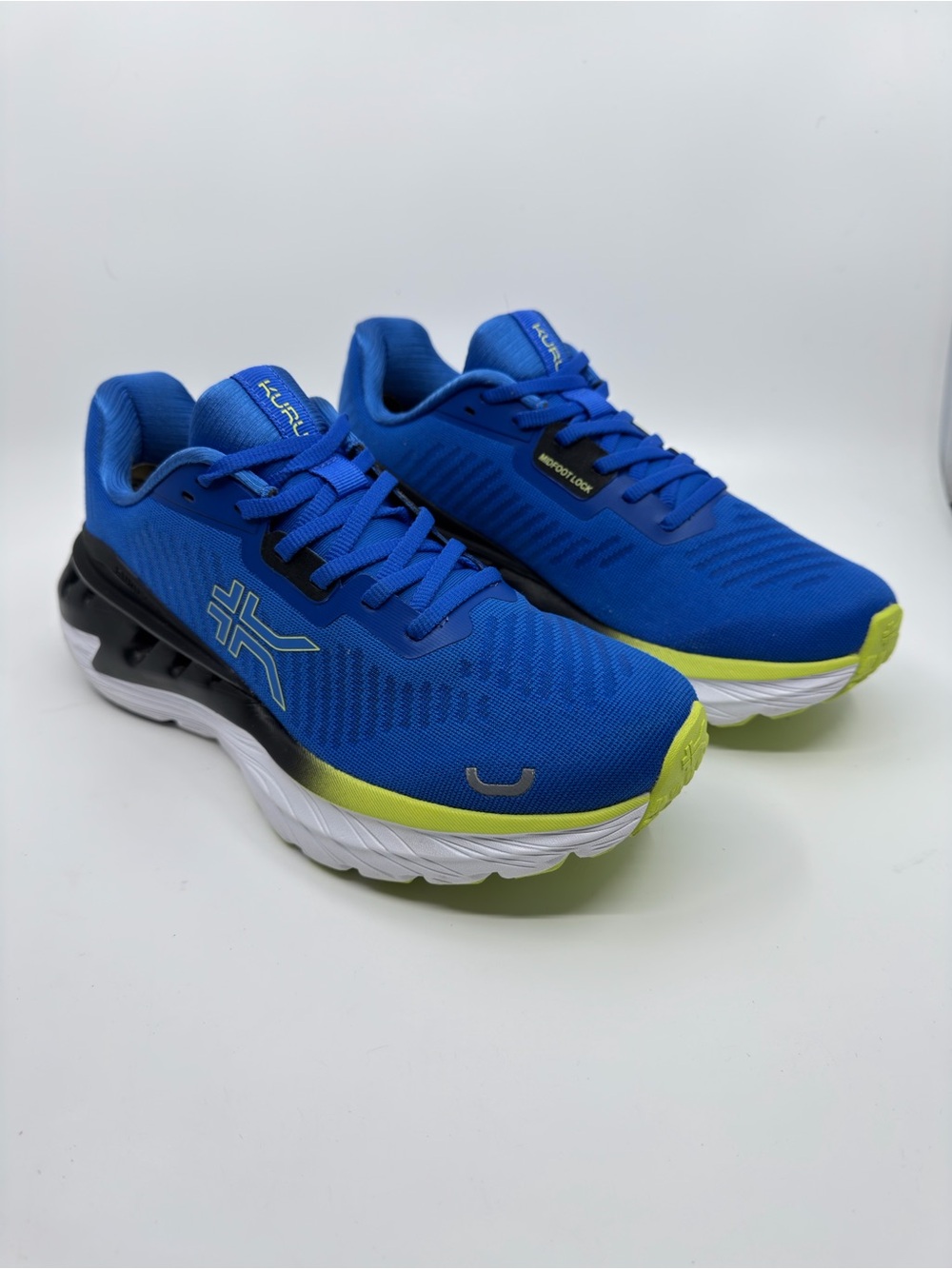 KURU Footwear Triple Max Ion Running Sneakers Color Blue And Neon Lime SZ 7.5